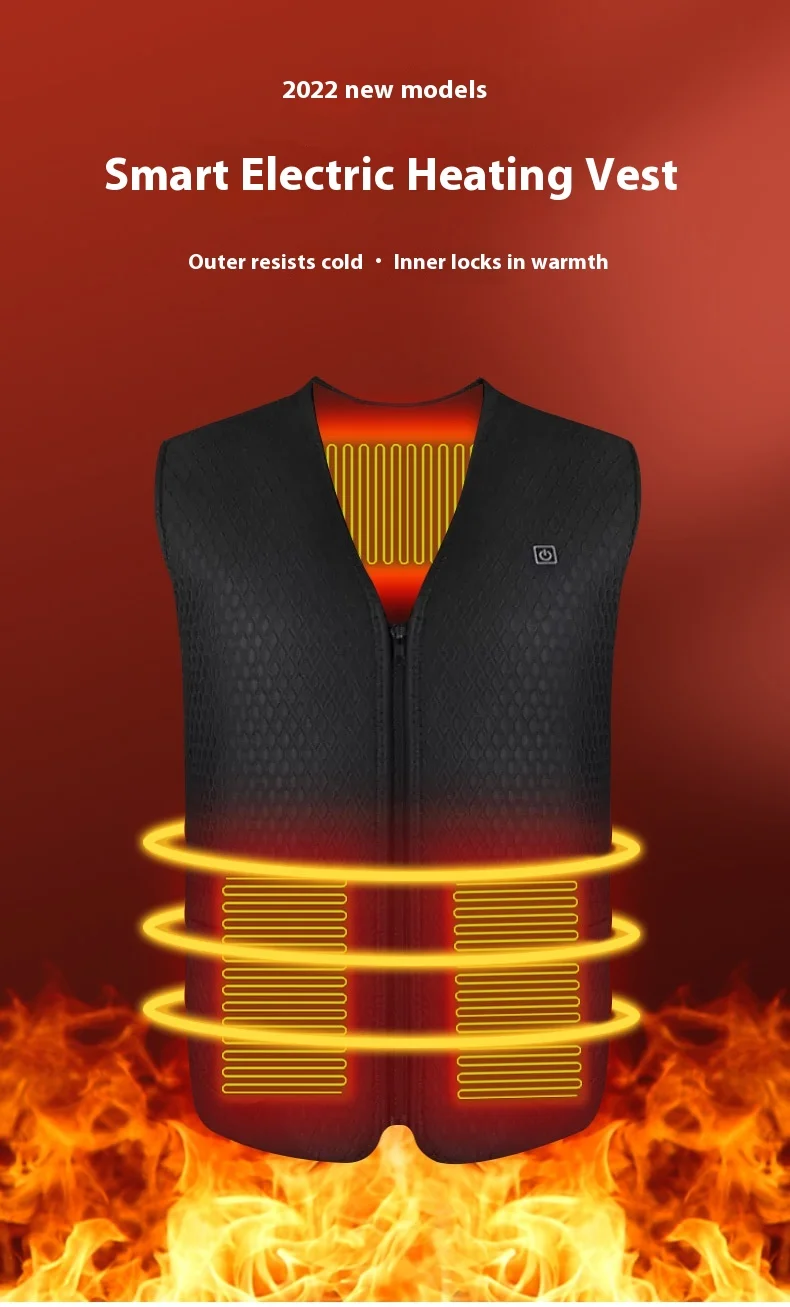 

Smart Electric Heated Vest Men Fleece Lined Constant Temperature Heating Waistcoat Minimalist Casual USB Charging Jacket