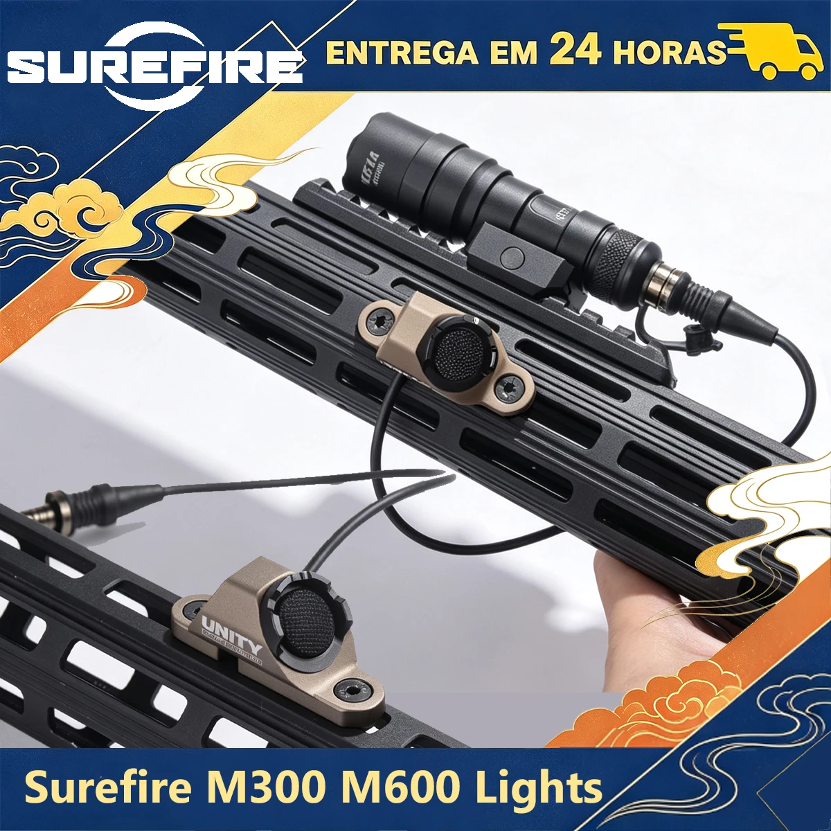 SureFire M300 M600 UNITY HOT Button Pressure Remote Switch Tactical SF Plug ML-OK Keymod Airsoft Scout LED Flashlight Light Lamp