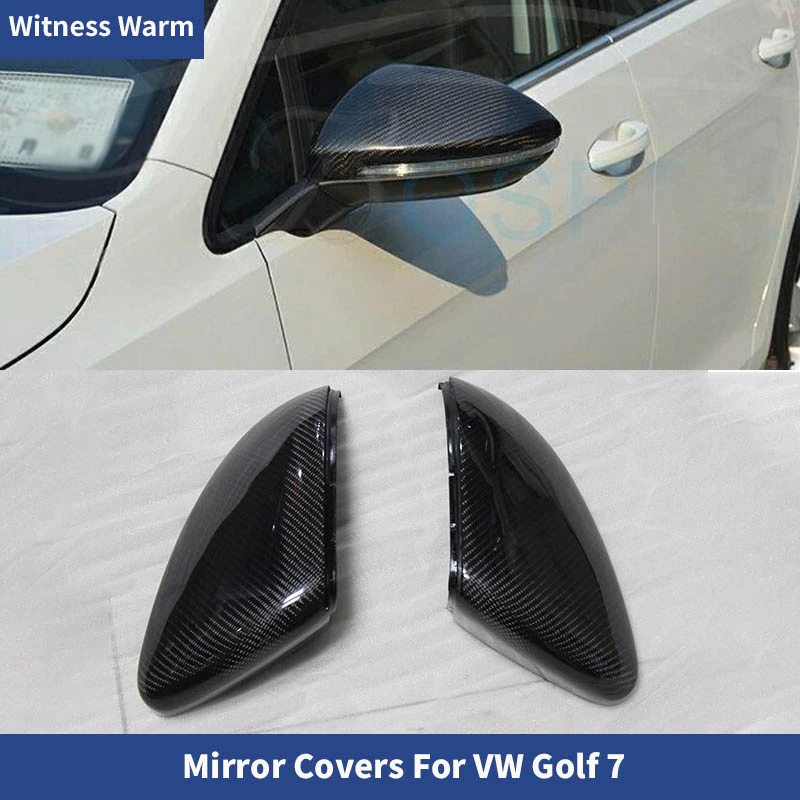 for Volkswagen Golf 7 Mk7 2014-2017 Car Styling Replacement Style Side Mirror Covers Caps Carbon Fiber