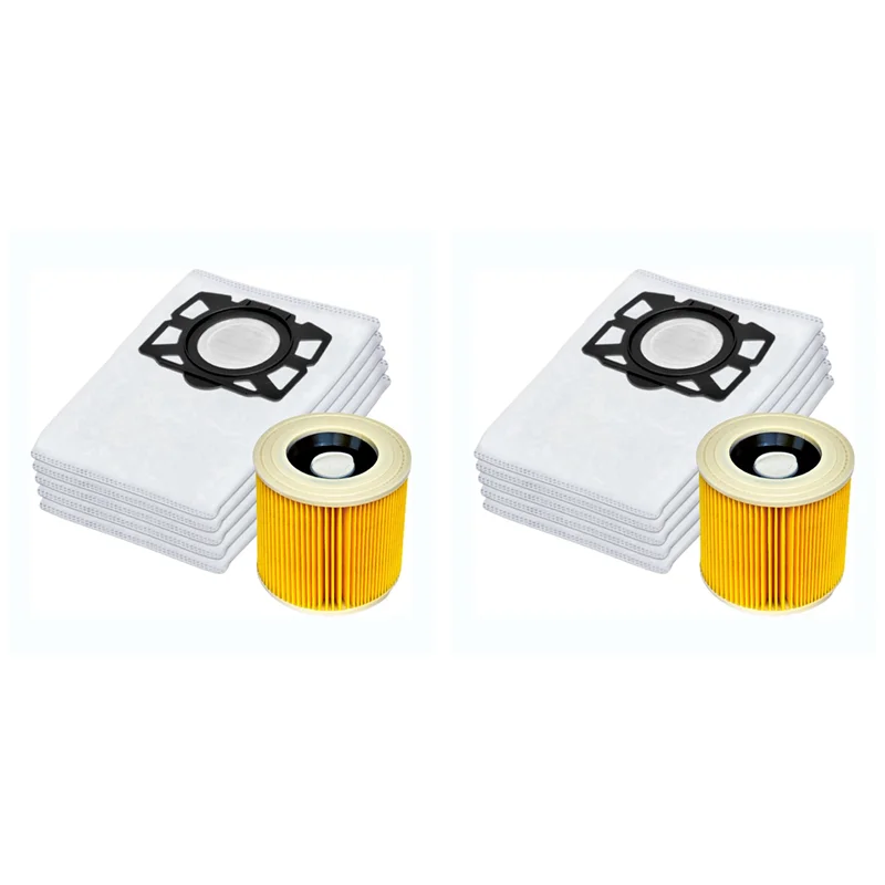 Juego de A98G-2 de bolsas para aspiradora, filtro adecuado para Karcher KFI 357 KFI357 KA 40, bolsa para Karcher 2.863-314.0WD2 Plus WD3