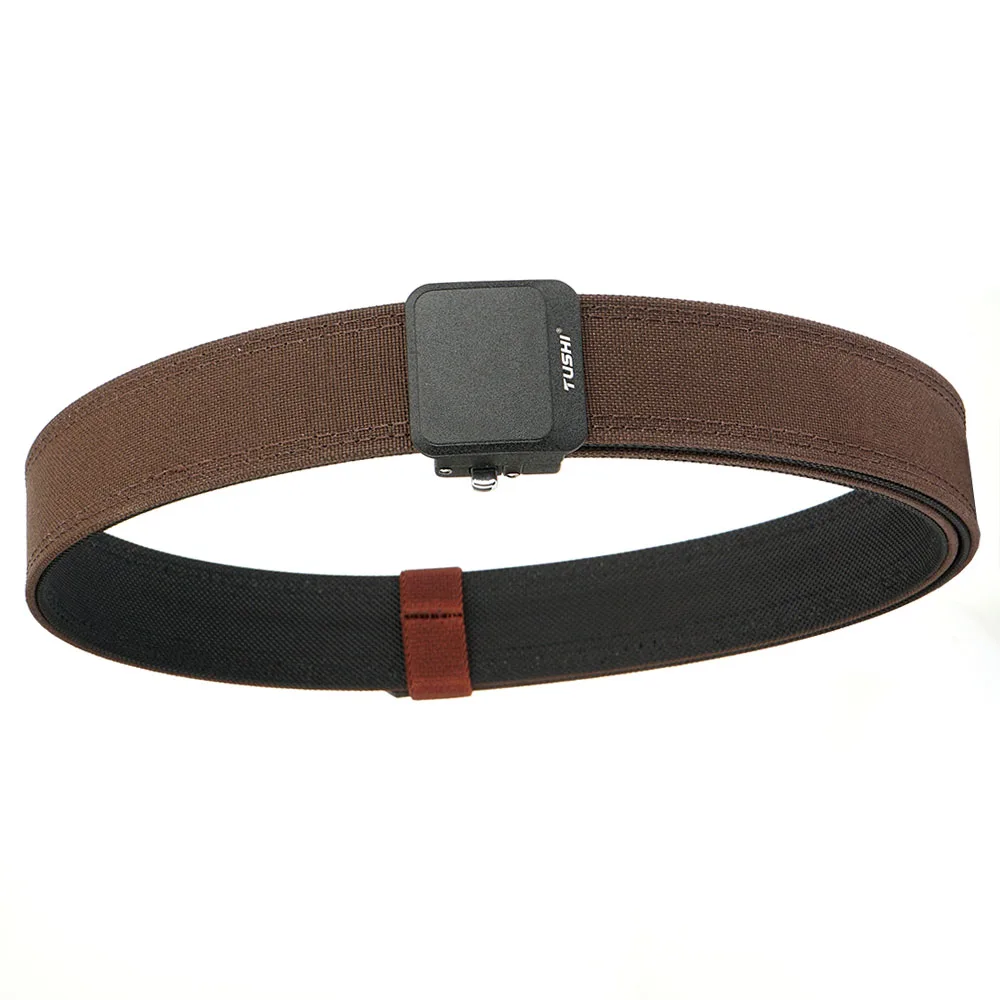 TUSHI Nylon-Hartgürtel für Herren, automatische Metallschnalle, Outdoor-EDC-IPSC-Zubehör, große Größe 120–150 cm, Militärgürtel – Detail 16