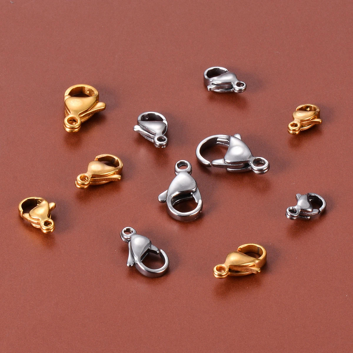 50Pcs Wholesale Gold/Silver Color Lobster Clasps Stainless Steel Connector for DIY Handmade Jewelry Necklace Bracelet Supplies image 5