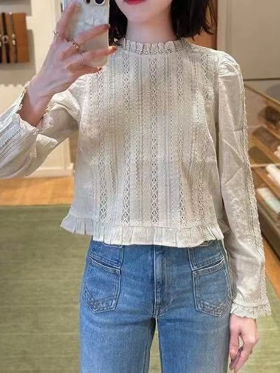 

Женский универсальный утягивающий длинный топ с воротником-стойкой и воротником-стойкой в стиле ретро, плиссированный деревянный топ ain irt