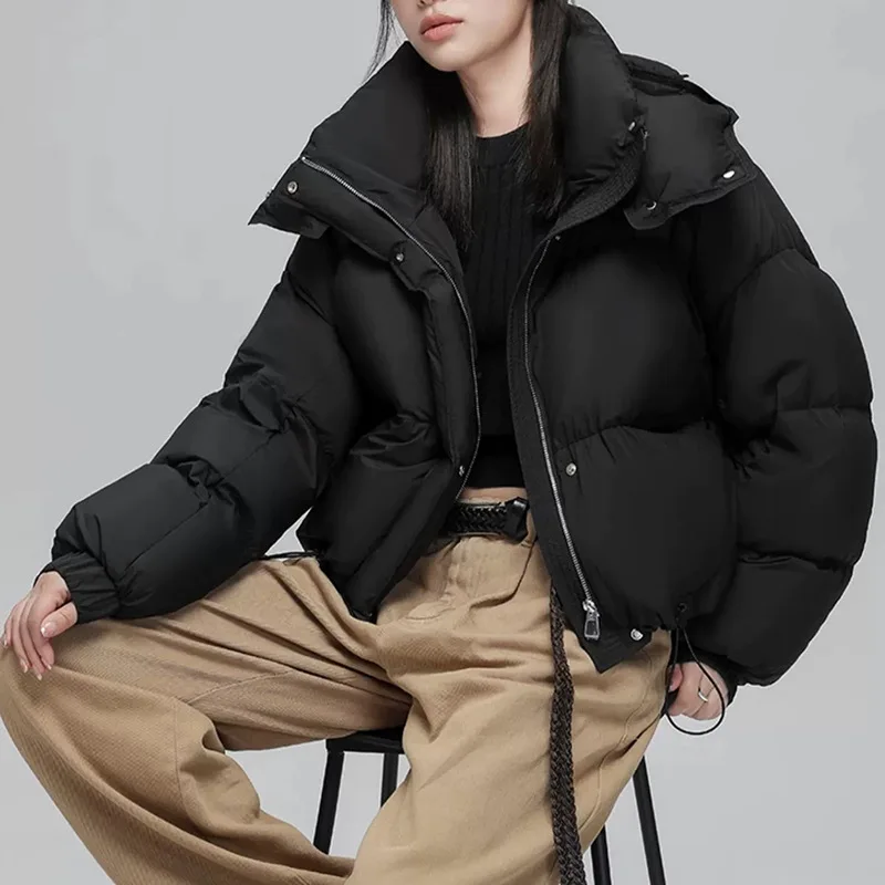 Women's Autumn Winter Tops Jacket Down Coat Duck Short Zipper Personalized Vintage Simple Comfortable Soft Niche New Versatile