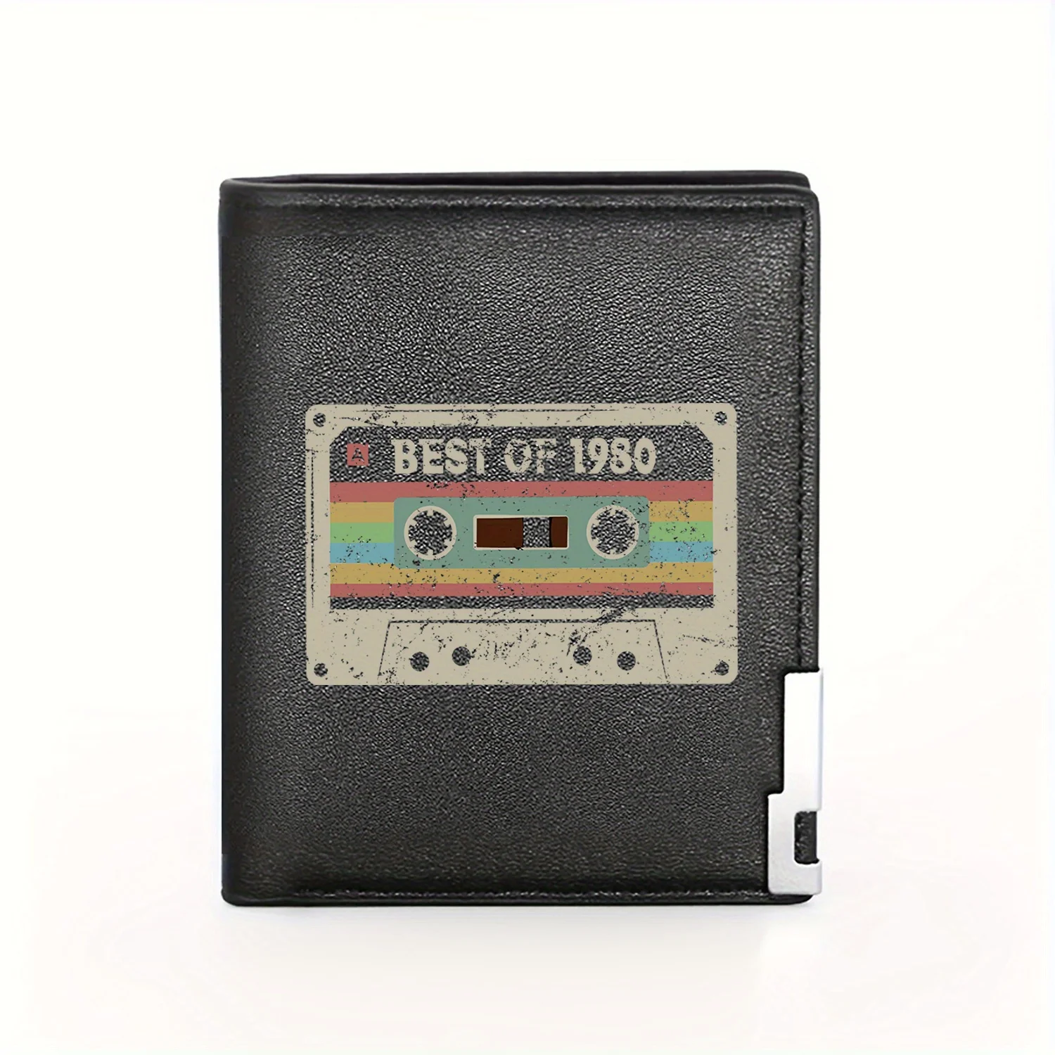 1980 Cassette Tape Best Of Year Vintage Retro Music Gift Business Mens Casual Elegant Simple Practical Quality Wallet Stylish Pr