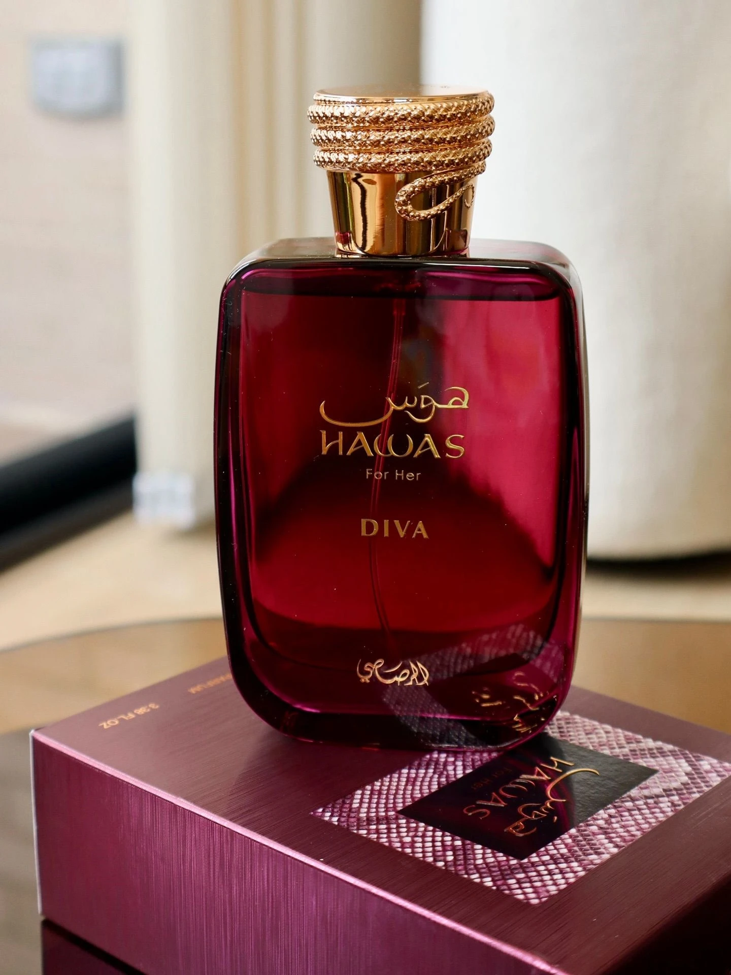Hawas Diva Eau de Parfum For Women 3.38 Fl Oz (100ml), Long-Lasting Oriental Floral, Sweet Red Fruits Lychee Rose & Vanilla Musk, Day to Night Wear