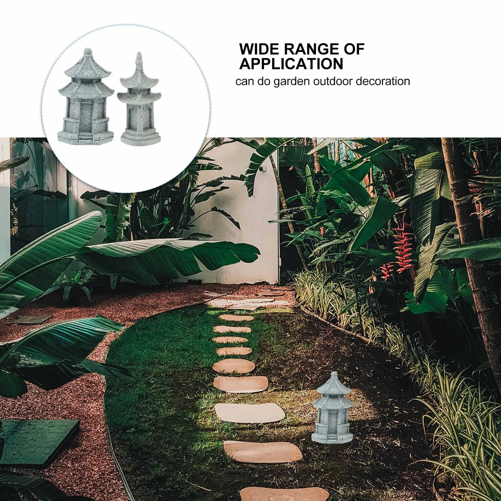 

3pcs Sandstone Stone Pavilion Decor Micro Landscape Ornament Desktop Craft For Home Office Garden Light Grey Bonsai Decoration