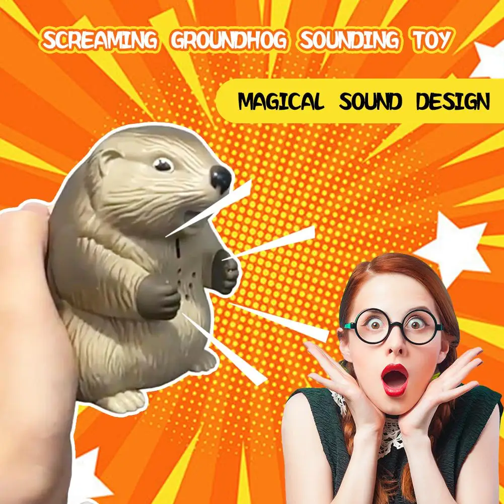 1/2/3PCS Interactive Screaming Groundhog Toy Plastic Steal Biscuit Sound Prank Ornament Funny Desktop Decor Gag Toy for Office