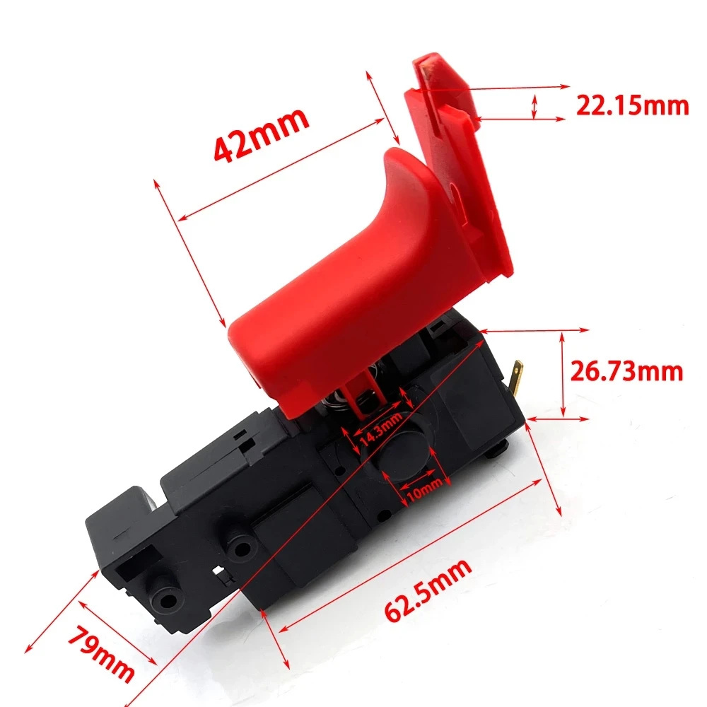 

FA2-6/1BEK Black 6A 250V 5E4 Lock on Power Tool Electric Drill Speed Control Trigger Button Switch old style