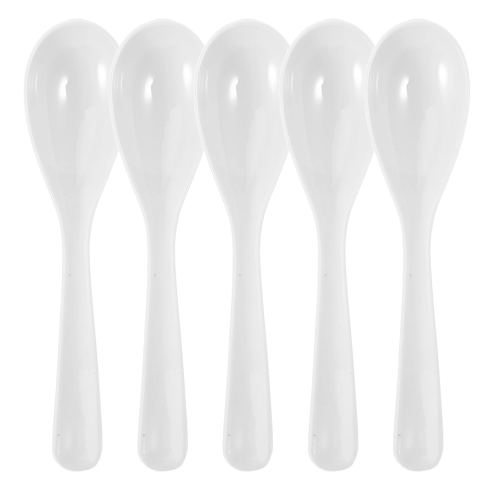 

4Pcs Commercial White Melamine Soup Spoons Heat Resistant Restaurant Serving Asian Spoon Set Soup Spoons Asian