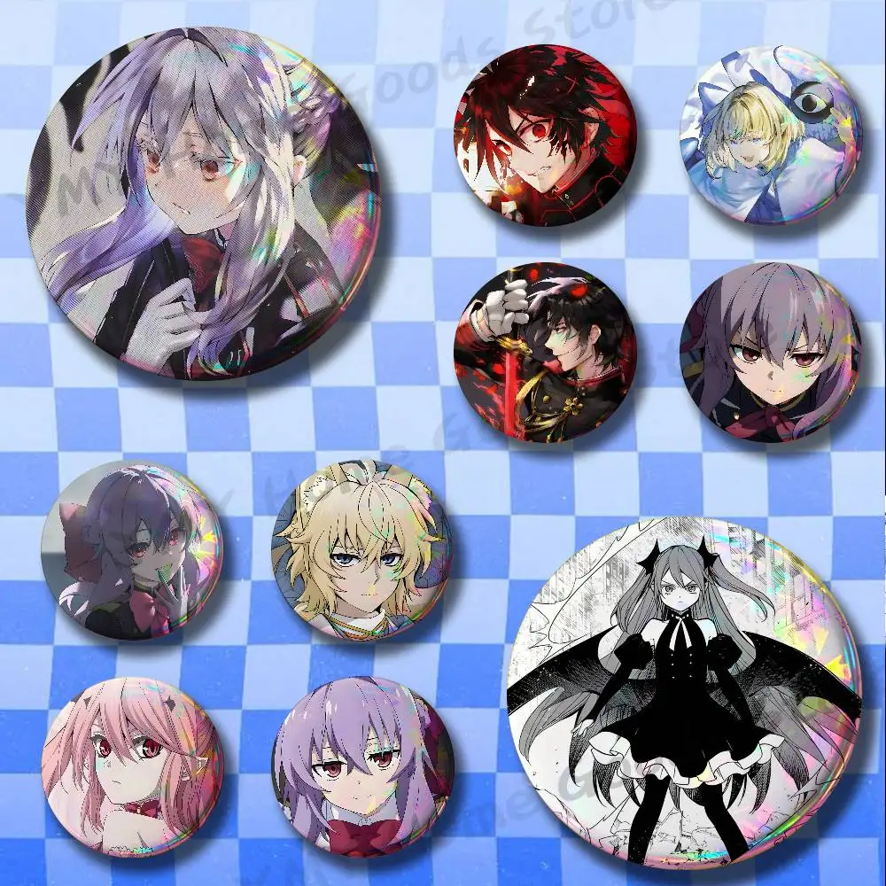 Anime Cartoon S-Seraph Of The E-End Brooches for Bag Decor Jewelry Accessories Gift 25/32/44/58/75mm Round Cartoon Badges