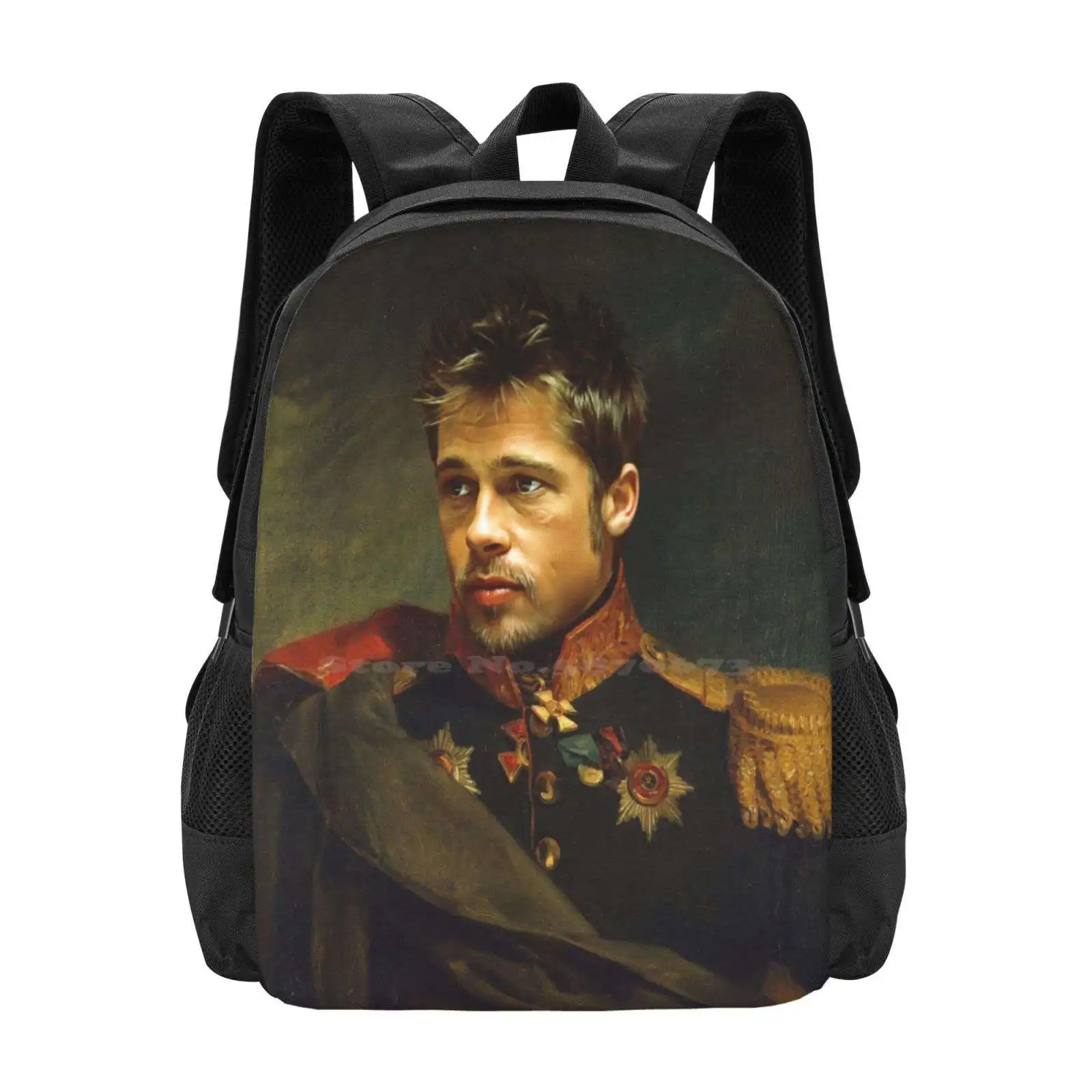 Brad Pitt - Replaceface Hot Sale Schoolbag Backpack Fashion Bags Brad Pitt Portrait Photoshop George Dawe Replaceface Celebs