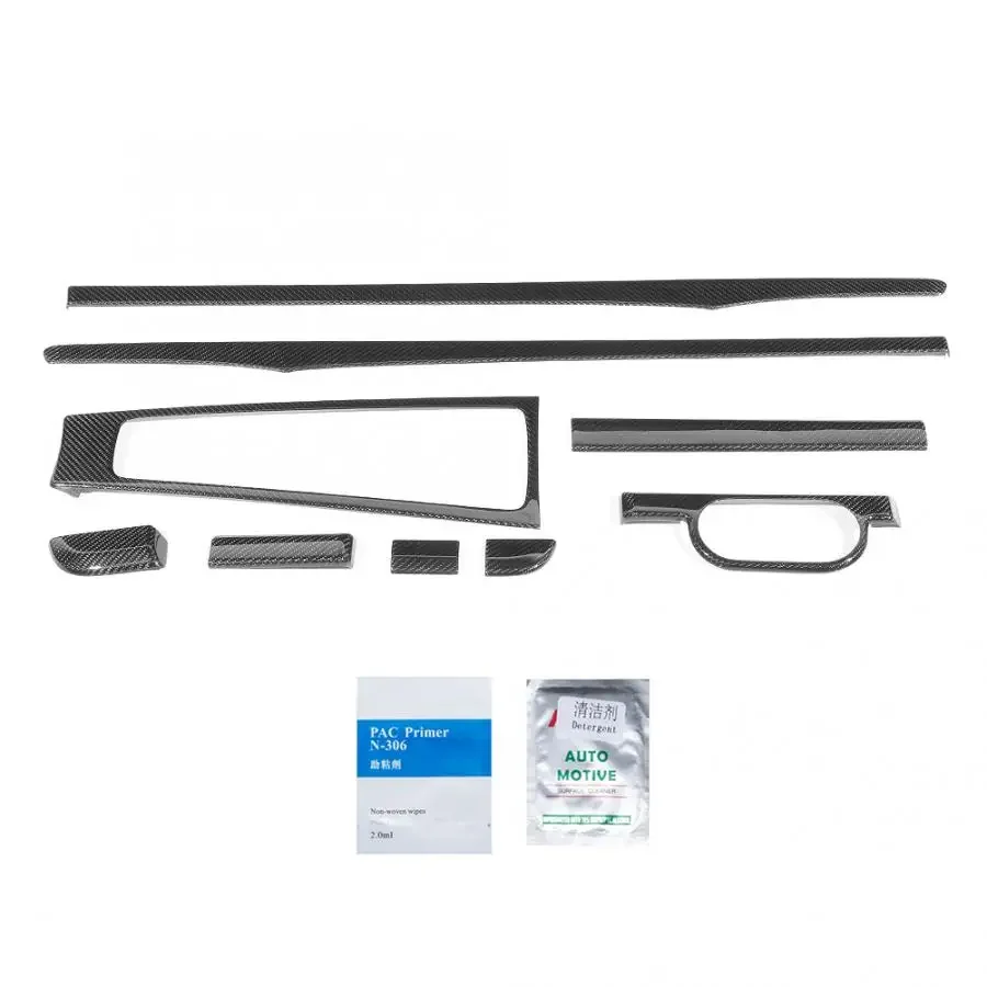 9pcs Carbon Fiber Interior Cover Trim Kit Fits for Porsche Boxter/CayMen 2014 2015 2016 2017 2018 High Quality Car Accessories