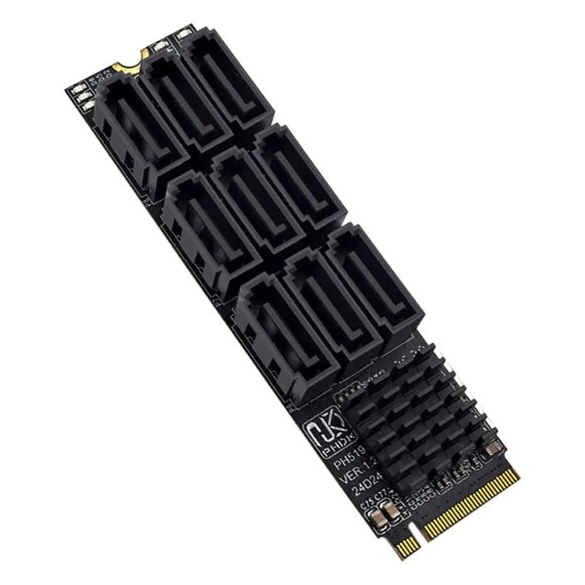 NEW M.2 NVME PCIE M-KEY to 9Port SATA3.0 Adapter Card Riser SATA III 6Gbps Chassis Server PC Computer Expansion Card for Desktop
