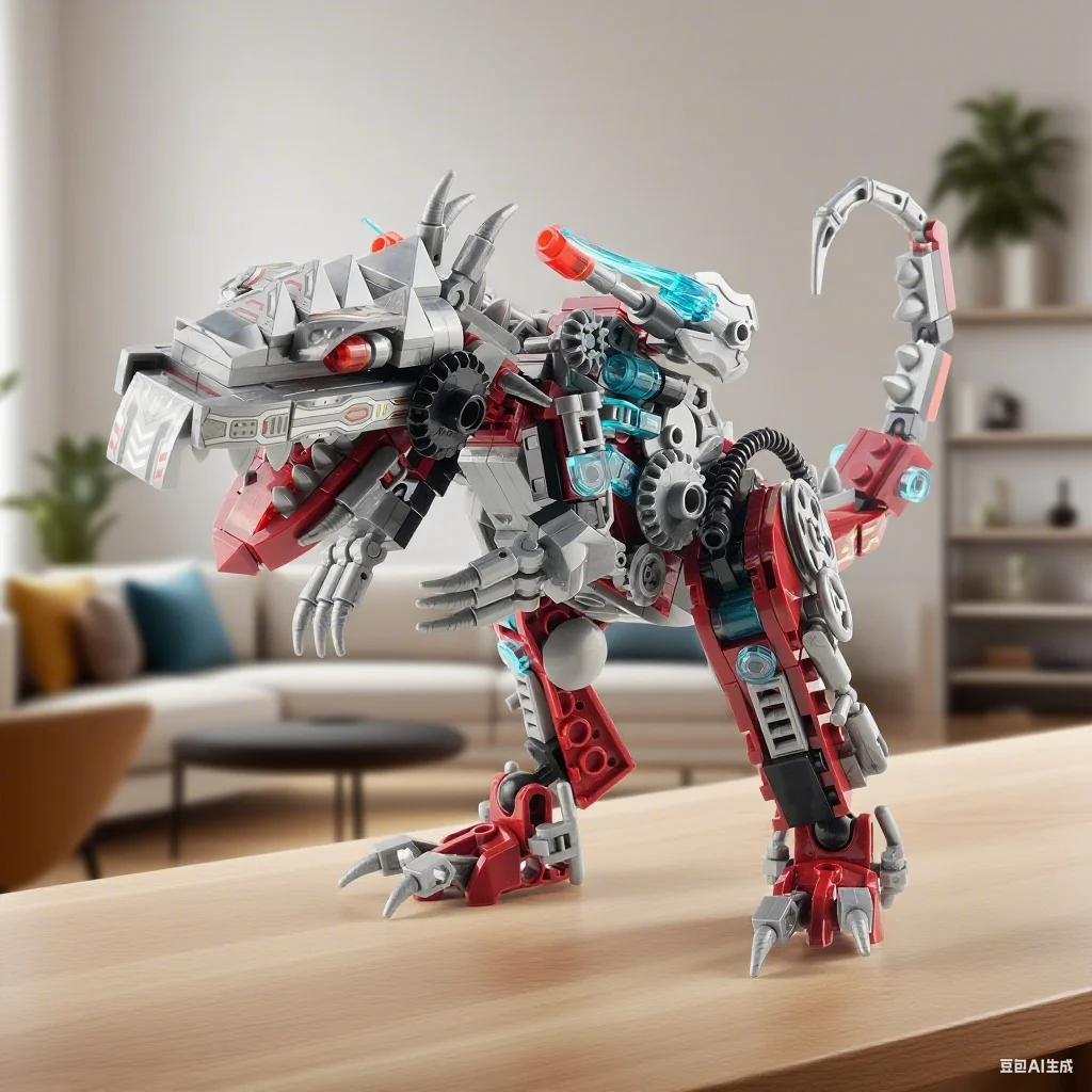 2IN1 MOC Mechanical Indominus Rex Dinosaur Model Building Blocks City Fighter Dino Park Action Detailed Bricks Toy Gift For Kids