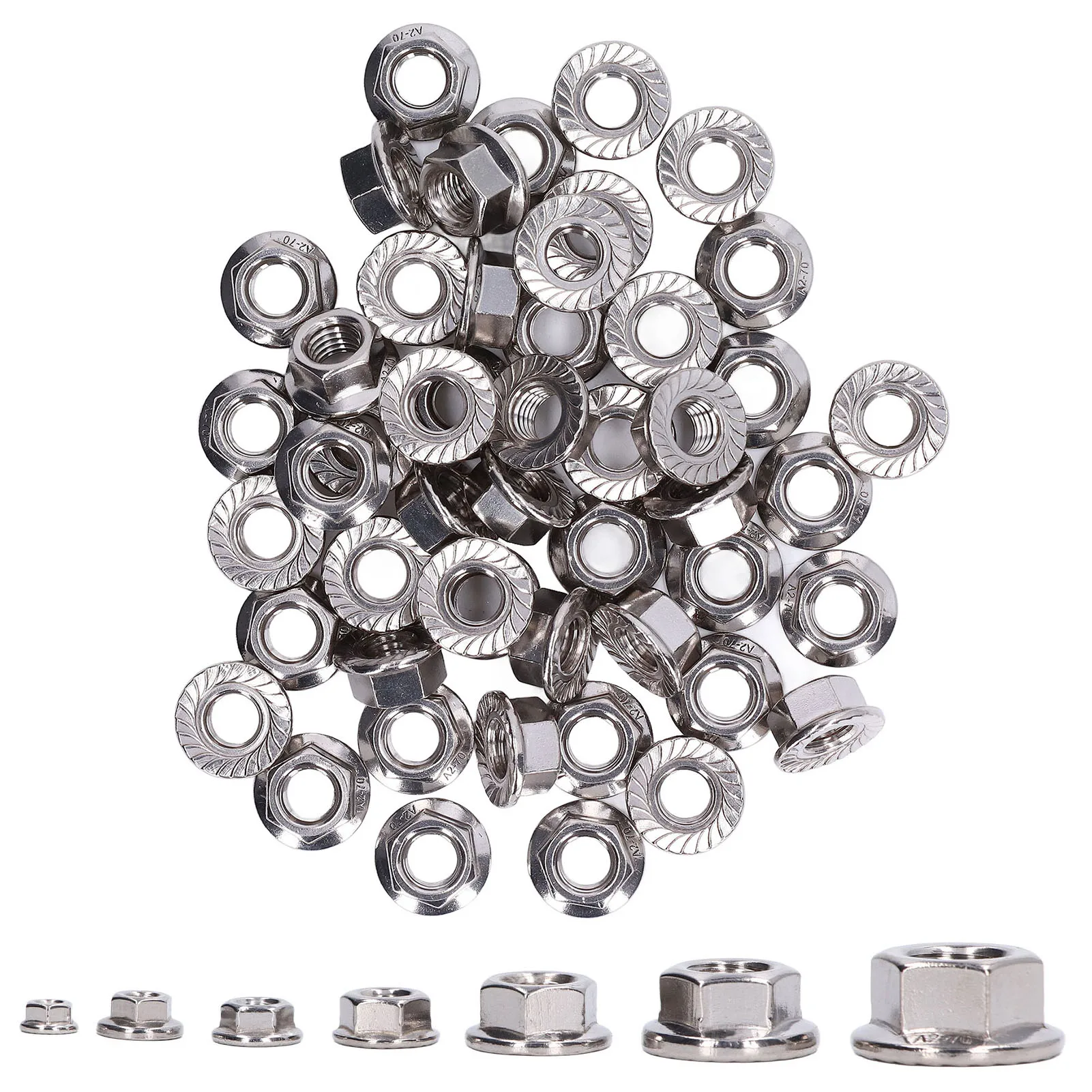Nuts Fastener Standard Design A2-70 Stainless Steel Good Match  Flange Nut Firm Fixing for Maintenance for Repair