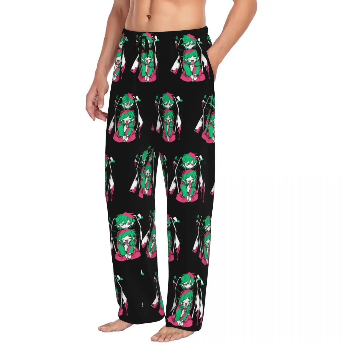 Custom The Coffin Of Andy And Leyley Pajama Pants Men Horror Puzzle Game Sleepwear Lounge Sleep Bottoms Stretch with Pockets