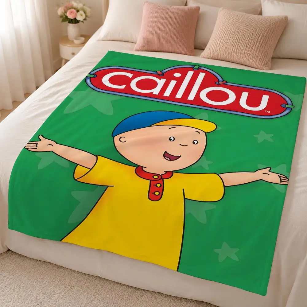 Cartoon C-Caillou Educational Childrens Animation Throw 320g Soft Flannel Fleece Throw Blanket Cover Sofa Bed Dorm Nap Gift