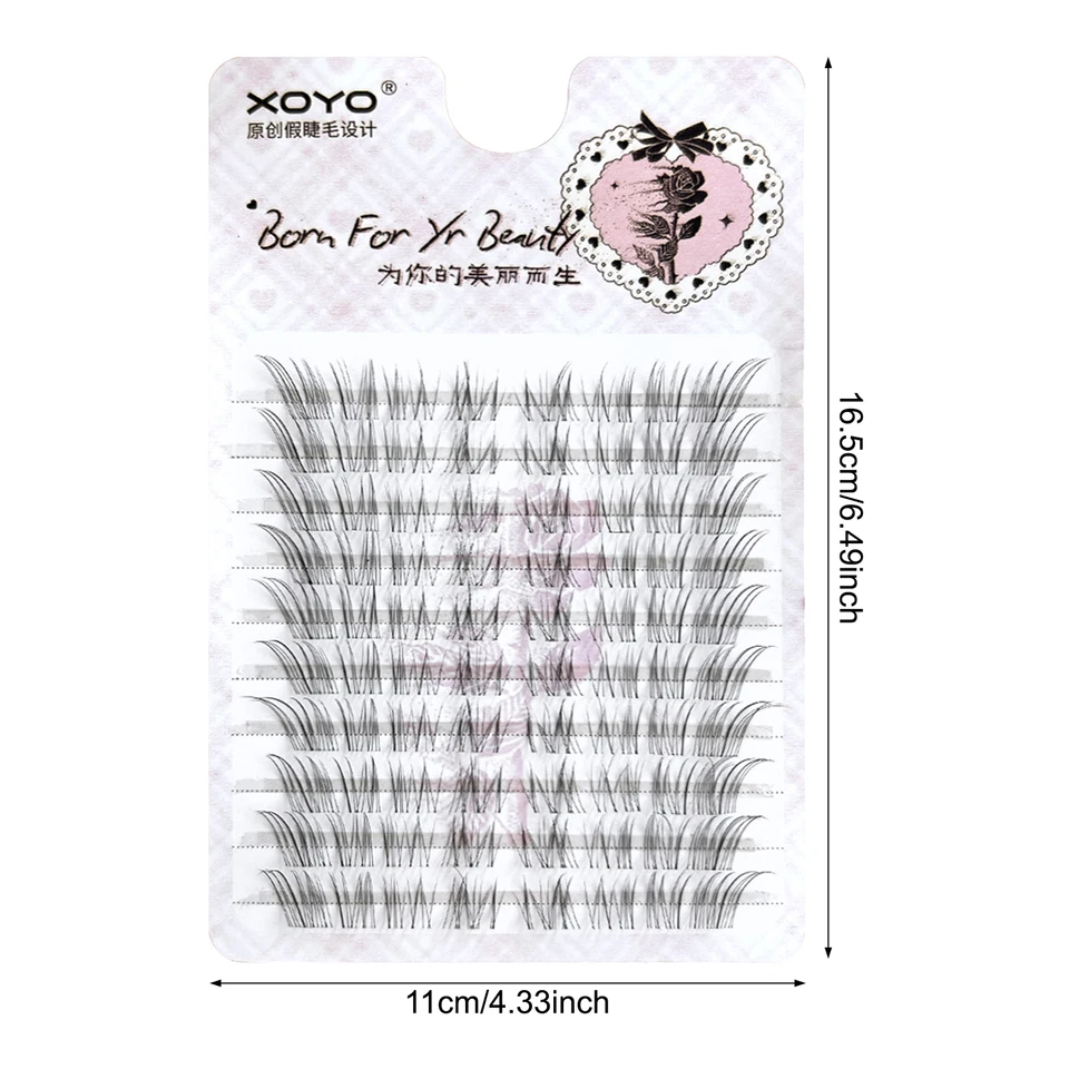 10 Hileras de Pestañas Individuales en Racimos Segmentadas Naturales Estilo Zorro Pestañas Postizas Voladoras Herramienta de Maquillaje 6