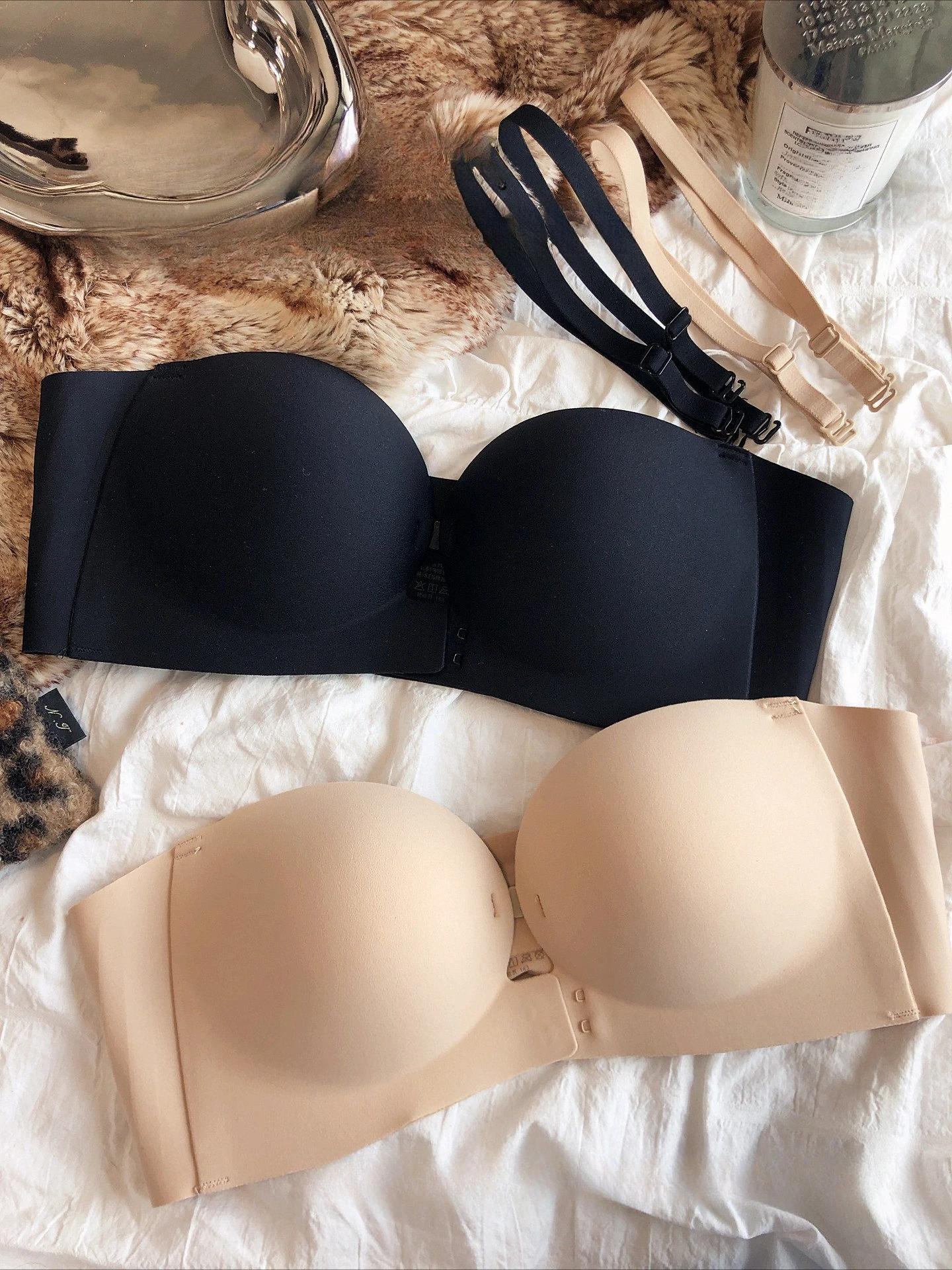 Sommer-BH mit vorderer Schnalle, nahtlos, abnehmbare Träger, unsichtbare Unterwäsche, sexy Push-up-Bralette, rutschfeste Dessous, Lingerie