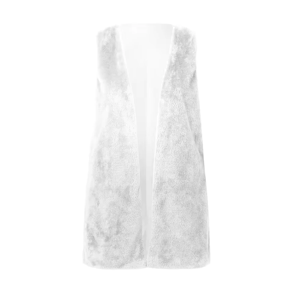 

Womens Fleece Outwear Vests Sleeveless Faux Furry Fall Winter Warm Coat With Two Pockets Warm Sleeveless Top Versatile Jackets