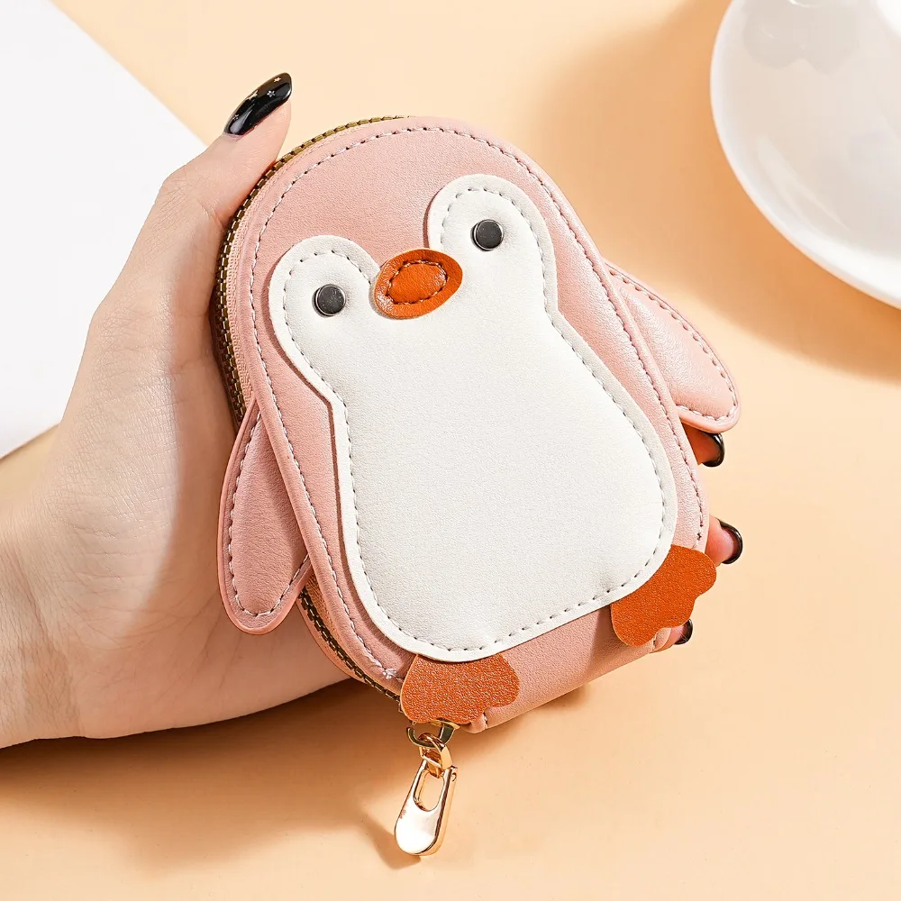 Versatile Portable Penguins Credit Card Bag Cute PU Leather Organ Card Holder Multiple Card Fashion Leather Wallet School