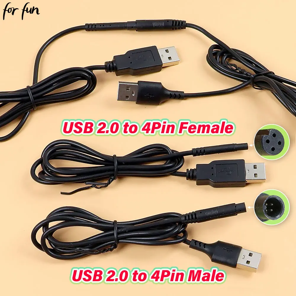 For-Fun 1PC USB 2.0 to 4Pin Male/Female Cord for Car Rear View Vehicle DVR Camera Extension Connector HD Monitor Adapter Cable