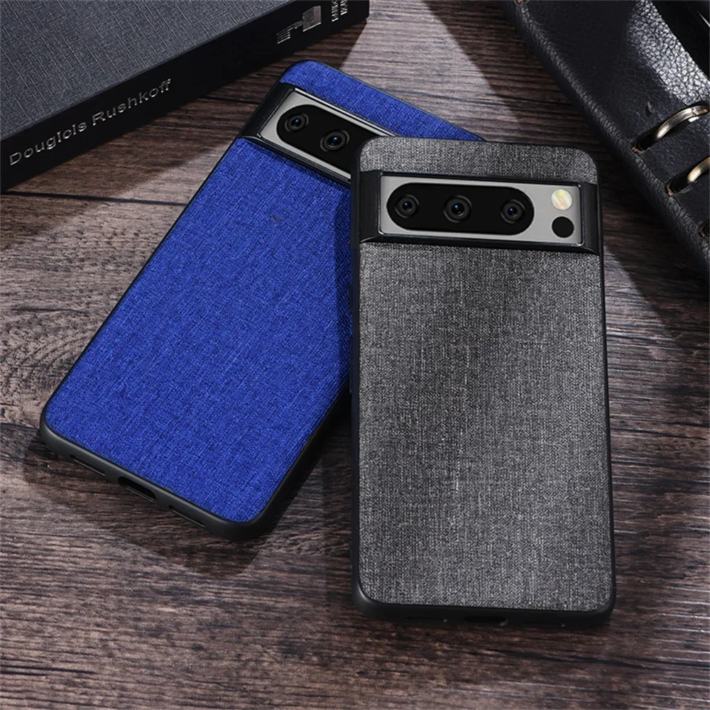 For Google Pixel 9 Pro 8A Luxury Fabric Pattern Case For Google Pixel 8 7 6 5 4 3 A XL Pro Fold Hard PC Shockpoof Bumper Cover