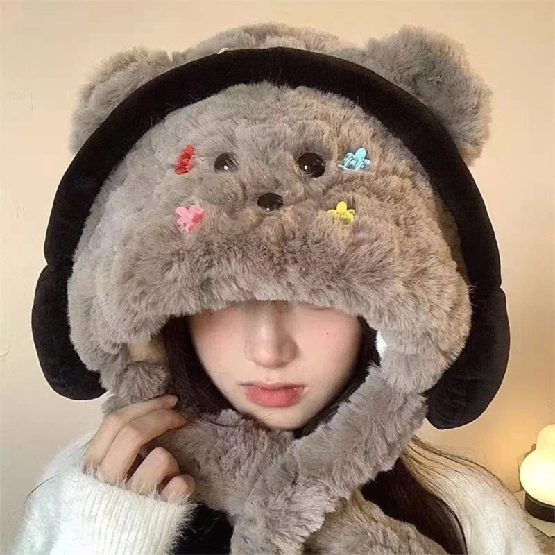 Gorro con orejeras Popular para adultos, encantador gorro con orejas perro, gorro cazador cálido, sombrero Ushanka a