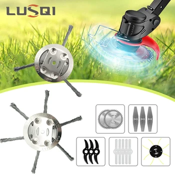 LUSQI 리튬 잔디 깎는 기계 헤드 범용 잔디 트리머 헤드 잡초 Brushcutter 전동 공구 부품 제거 홈 가든