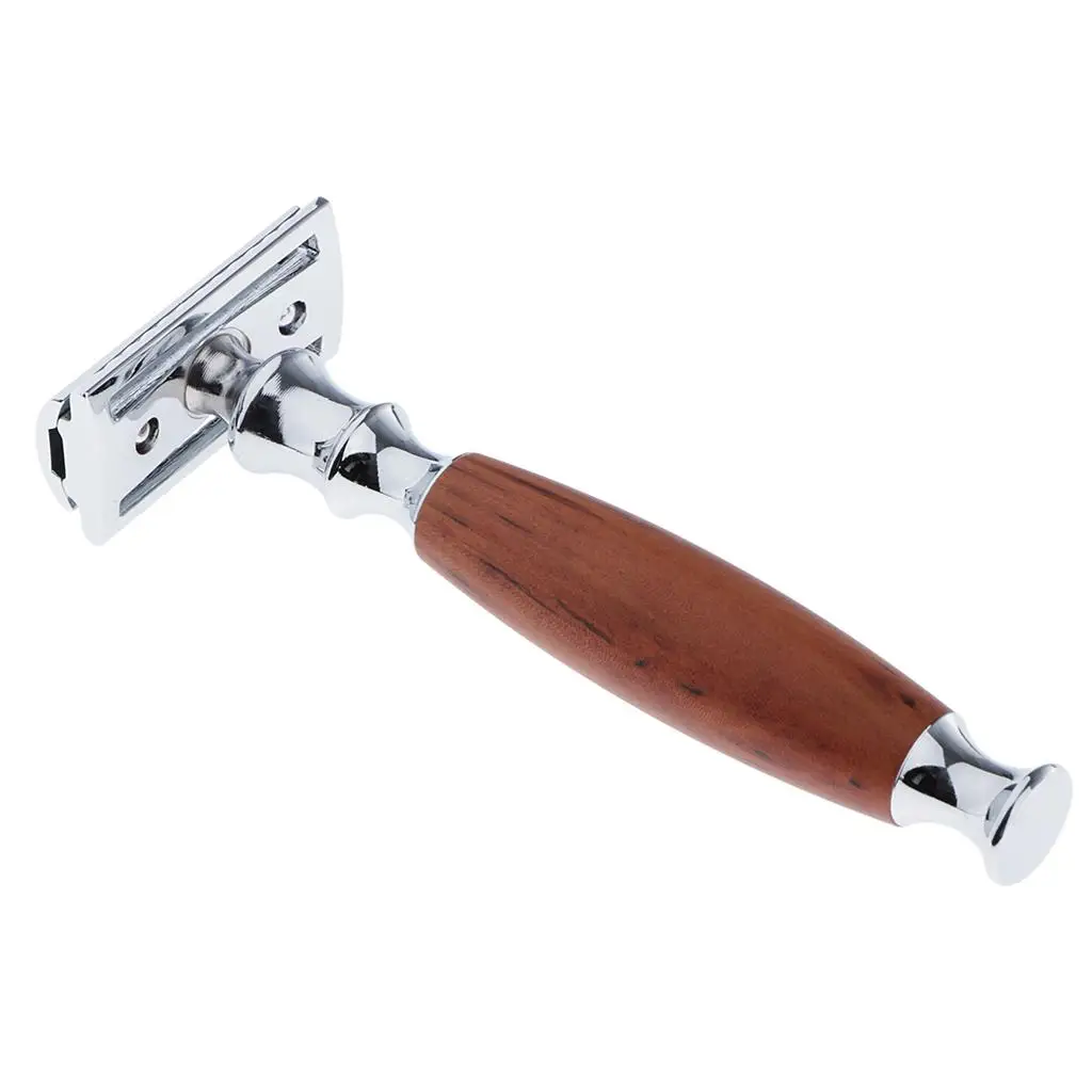 Shaving Razors for Men Double Edge Safety Razor Bamboo Handle Professional Beard Shaver for Face Cleaning