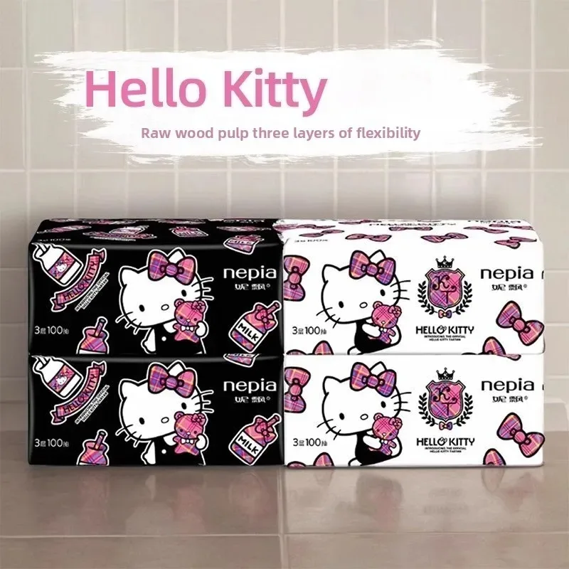 

Hello Kitty Anime Tissue Cartoon Paper Packet Portable Out Kleenex Hand Wipe Cosmetics estuches escolares For Girls Accesorios