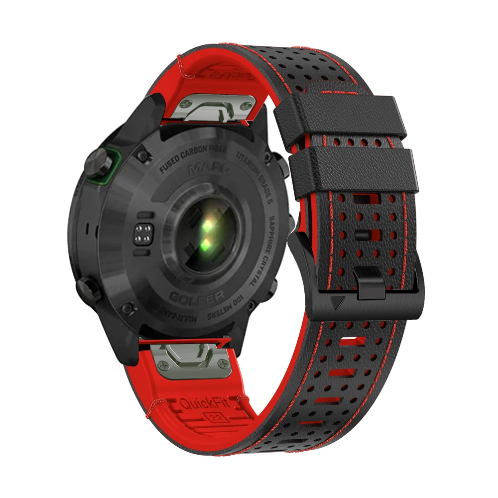 For Garmin Fenix 8 47mm 51mm Strap 22mm 26mm Silicone+Leather Bracelet for Fenix 7X 7 6X 6 5X Epix Gen Pro 2 47/51mm Band Corrre