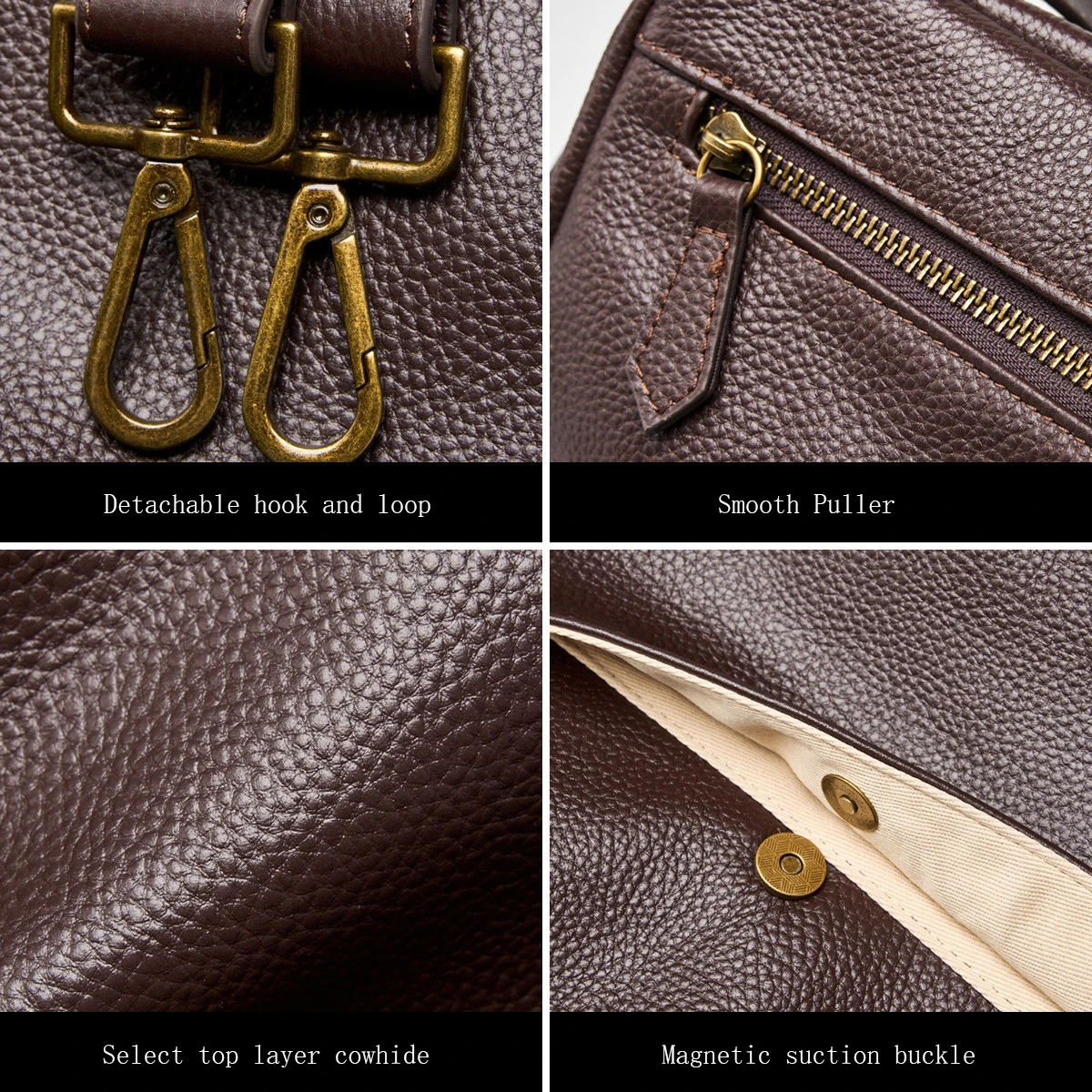 Genuine Leather Shoulder Bag for Women - Large Crossbody Tote Purse