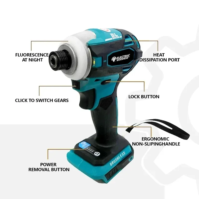 متعددة الوظائف فرش مفك كهربائي ليثيوم أداة السلطة مفك البراغي اللاسلكي تأثير الحفر لبطارية ماكيتا 18 فولت دبوس #3