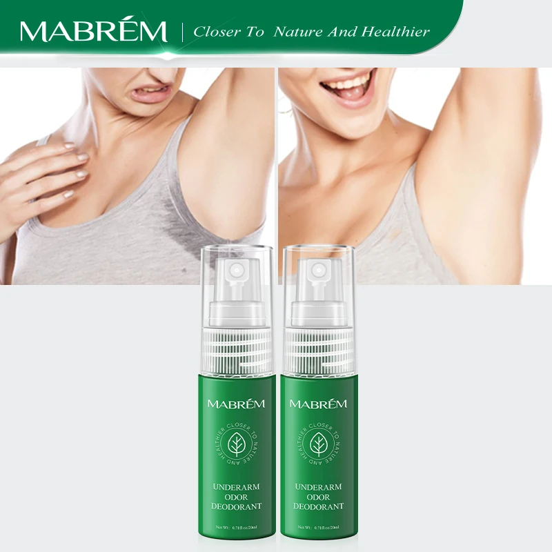 2PCS MABREM Body Odor Sweat Deodorant Perfume Spray Underarm Odor Remover Antiperspirant For Men and Women Aroma Skin Care Spray