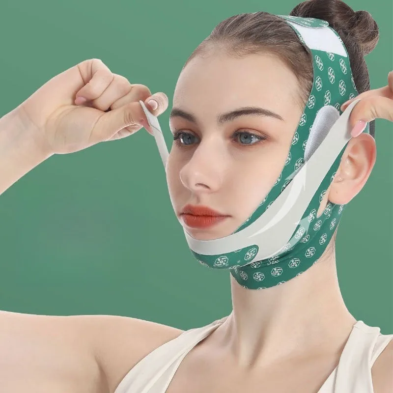 ผ้าพันหน้ากระชับรูปหน้าแบบใช้ซ้ำได้ สายรัดหน้าวีไลน์ สำหรับผู้หญิง ยกกระชับคางและแก้ม สายรัดนวดหน้า อุปกรณ์ดูแลผิวหน้าเพื่อความงาม