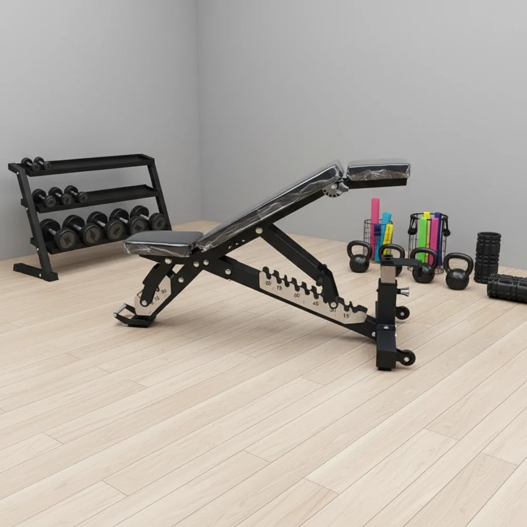 Commercial Multi-Function Metal Steel Frame 47kg Exercise Dumbbell Bench Three-Section Adjustable Foldable Fitness Equipment Gym