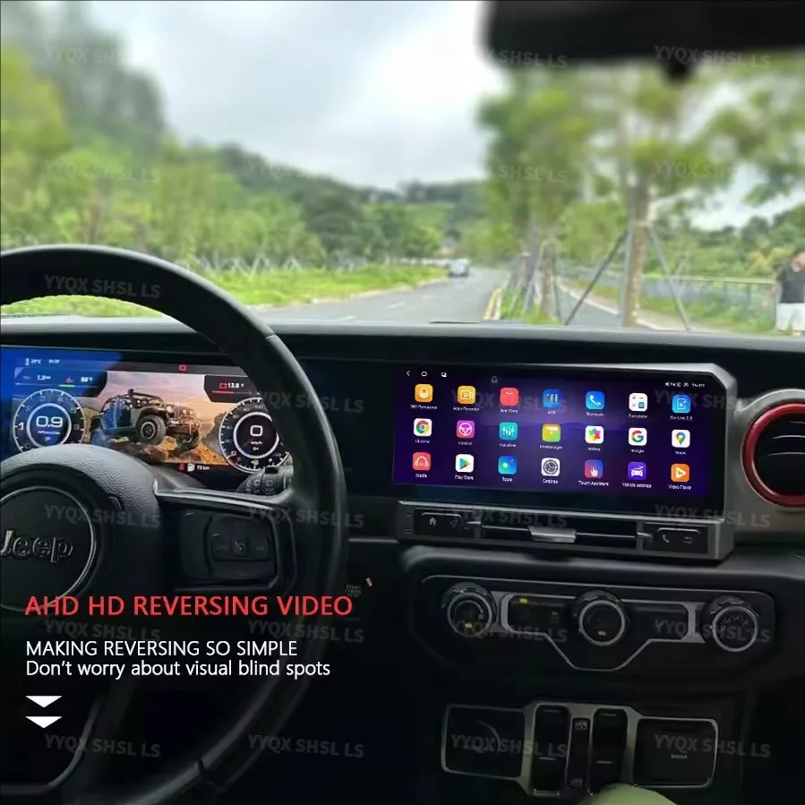24.6inch Dual ScreenAndroid Car Radio For JEEP Wrangler JL 2018-2022 Gladiator Multimedia Video Player GPS Navigation 4G Carplay