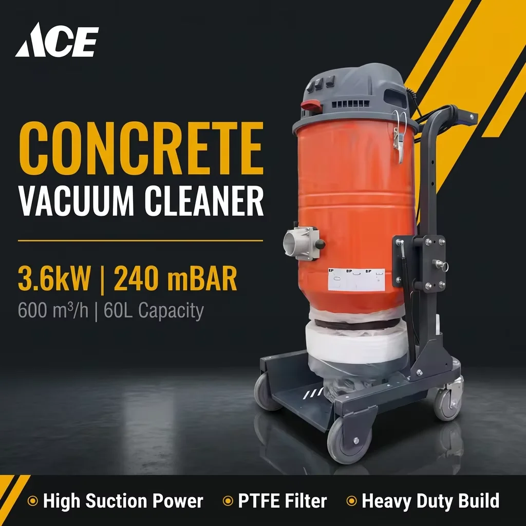 Portable Mobile LDT3 Industrial 3600W Concrete Vacuum Cleaners With Wheels High Power Wet Dry Dust Extractor for Dust Removal