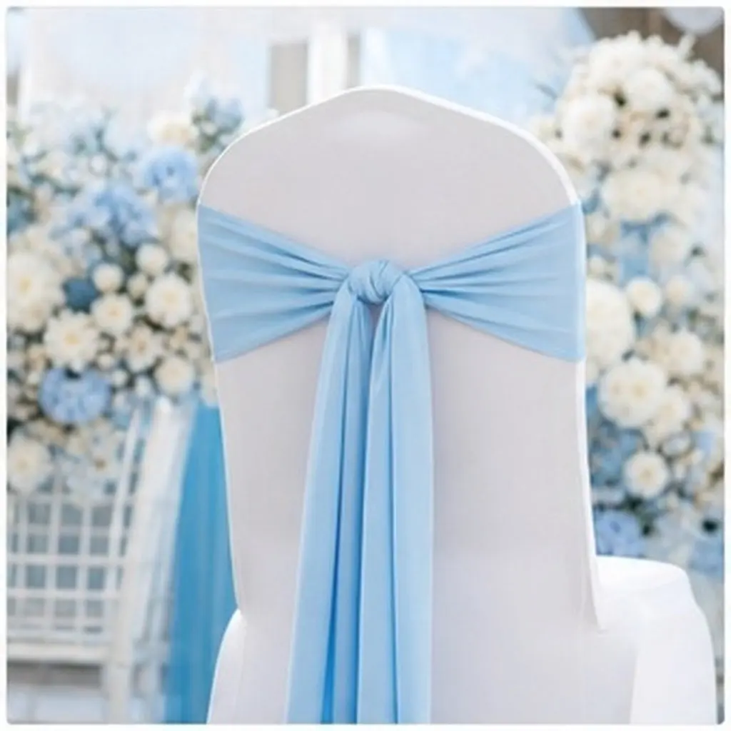 20Pcs Hand Pulled Flower Chair Back Stretch Chair Sashes for Ceremony Banquet Party Unifying Decor Chairs Back Bands