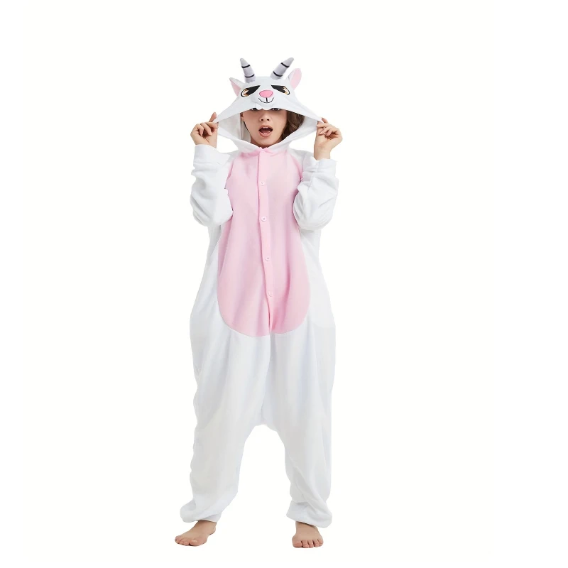 

Lovely Sheep Kigurumi Pajamas Animal Onesies For Adults One-Piece Pyjamas Women Men Halloween Costume Full Overalls Bodysuits