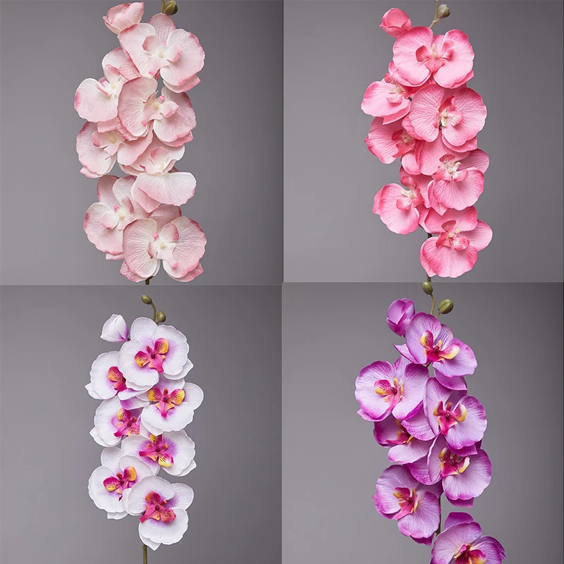 Flor de seda de orquídeas de mariposa Artificial de 8 cabezas, 68CM, Phalaenopsis falso, decoración del hogar para boda, flores artificiales