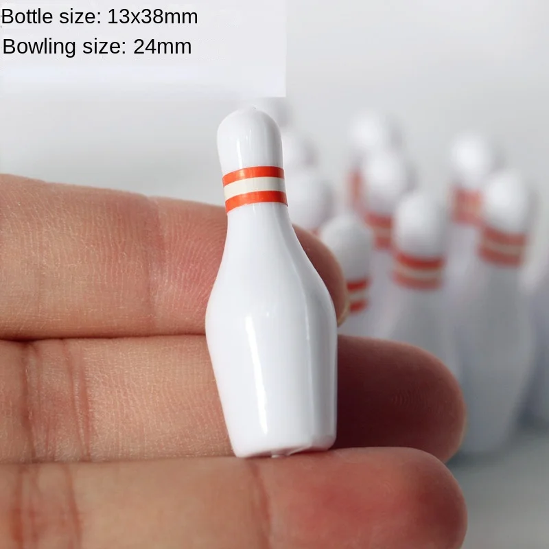 1set Dollhouse Bowling Ball Mini Bowling 1/12  Toy Sculpture Simulation Desktop Figurines Miniatures Gifts Ornaments Home Decor