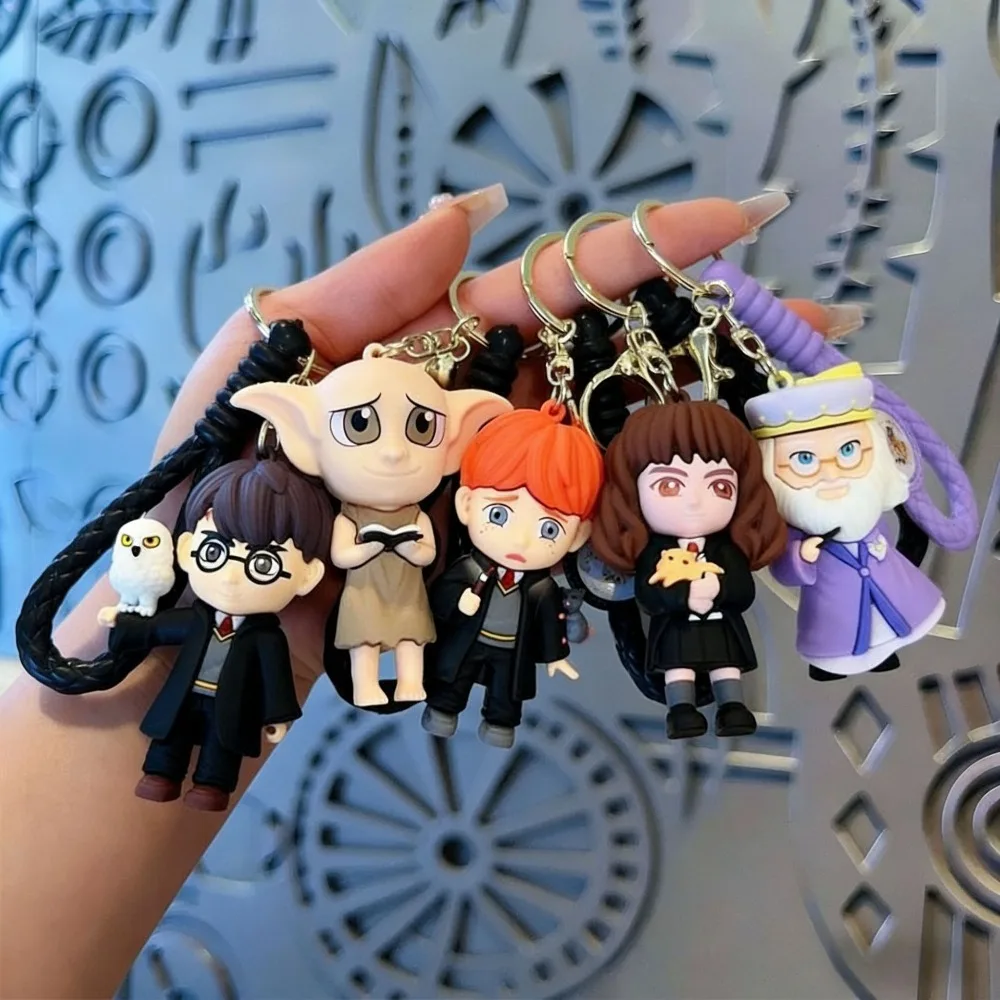 Harry Potter 3D silicone character keychain cute mini cartoon character bag pendant car keychain fans collect birthday gifts. view 6
