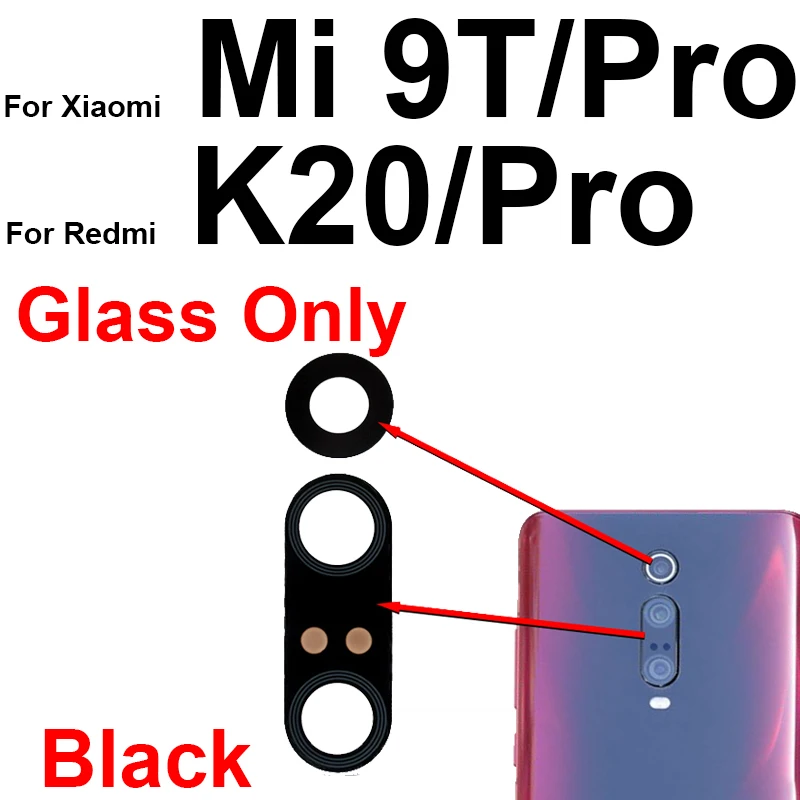 Back Rear Camera Glass Lens For Xiaomi Mi 9T 9T Pro Back Main Camera Lens Glass with Frame Cover Sticker For Redmi K20 K20 Pro