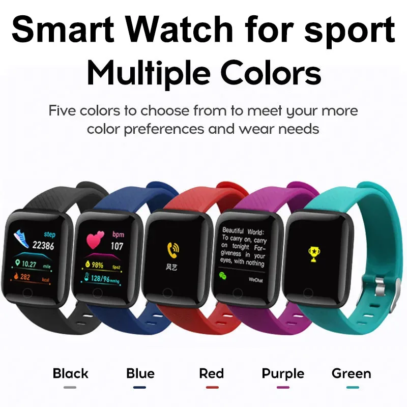 116Plus Smart Watch for Men Women Kids Gift Message Remind Music Control Sport Step Calories D13 Smartwatch Alarm Clock