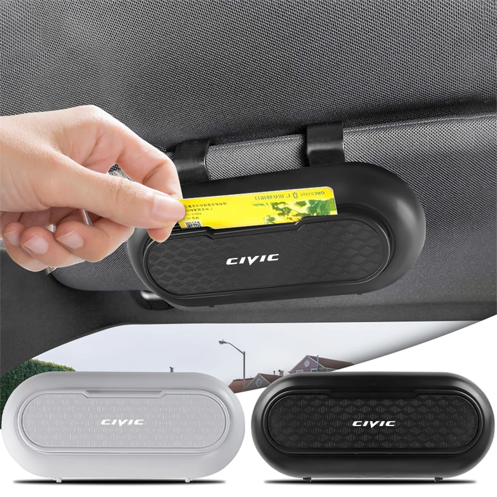 Car Sun Visor Glasses Case Pressure Cover Storage Box Auto Accessories For Honda Mugen Power Civic Accord Odyssey Jazz Spirior view 2