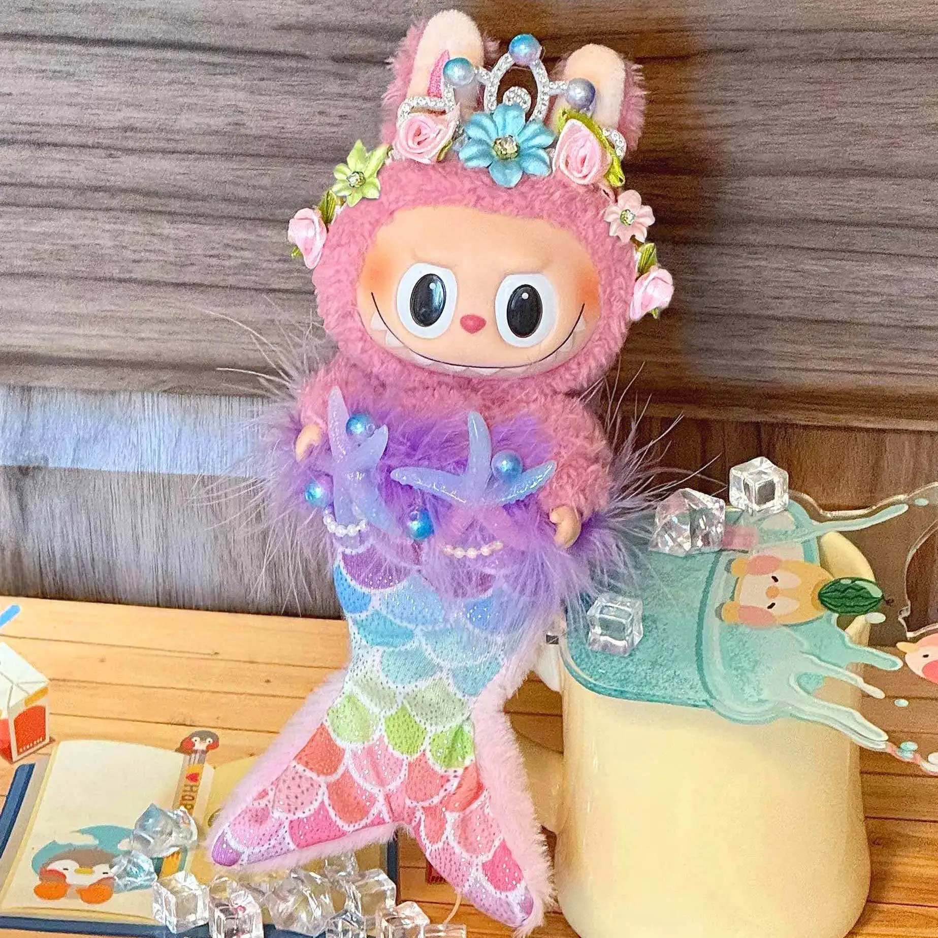 Cute Mini 15-17cm Doll Cloth Mermaid Cartoon Clothes for Labubu I II Dolls Outfit Accessories Clothing Gift