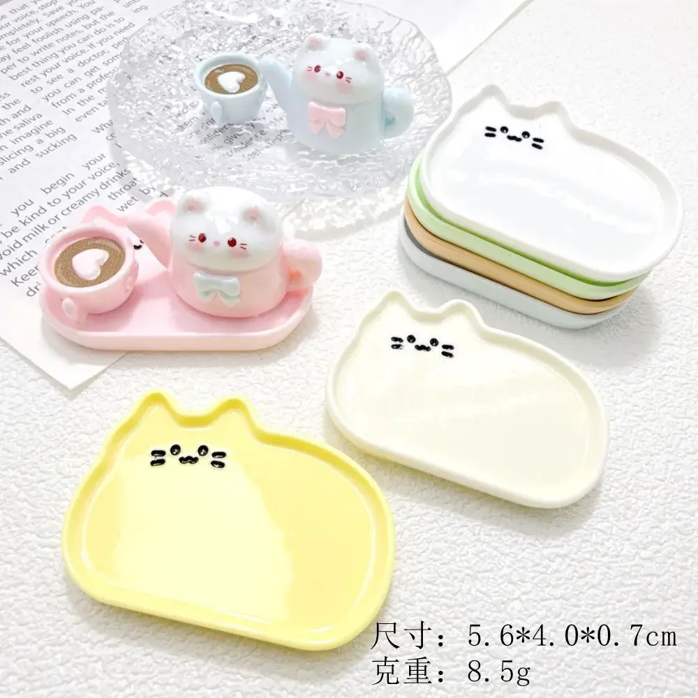 Kawaii Mini Cartoon Cat Plate Resin Flatback Cabochon Charm for DIY Jewelry Making Phone Case Scrapbooking Decoration Supplies​​